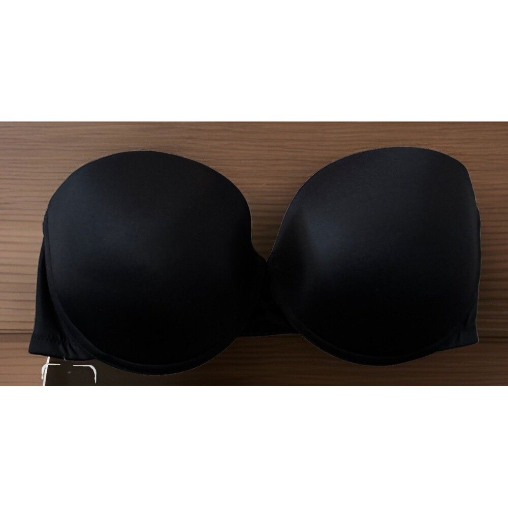 NWT Wacoal 65442 Custom Contours Strapless Push Up Bra 34C Black *Missing Straps